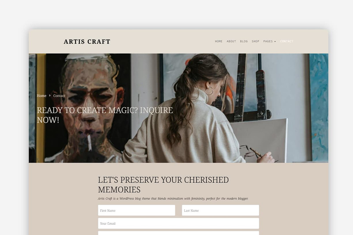 Artis Craft WordPress Theme preview 3