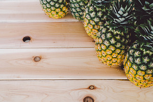 Pineapple and Wood Background  2