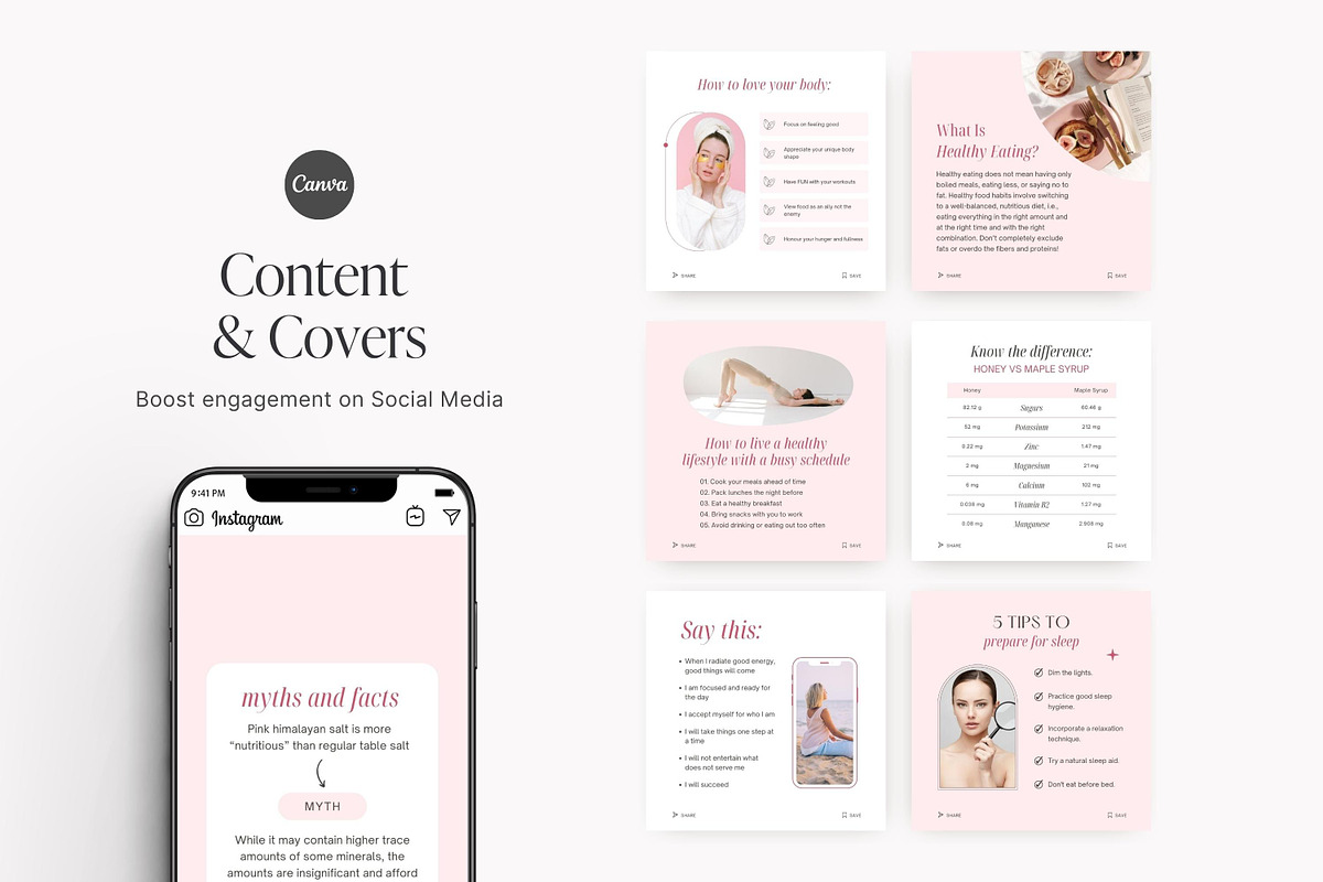 Health & Wellness templates, a Social Media Template by LiliesandBerries (Photo 7 of 21)