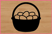 15 Egg Basket Silhouette Clipart Set, an Illustration by Gaye Art (Thumbnail 2 of 4)