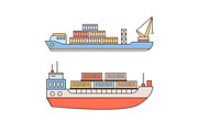 Freight vessels and industrial ships, a Transportation Illustration by Good Studio (Thumbnail 4 of 4)