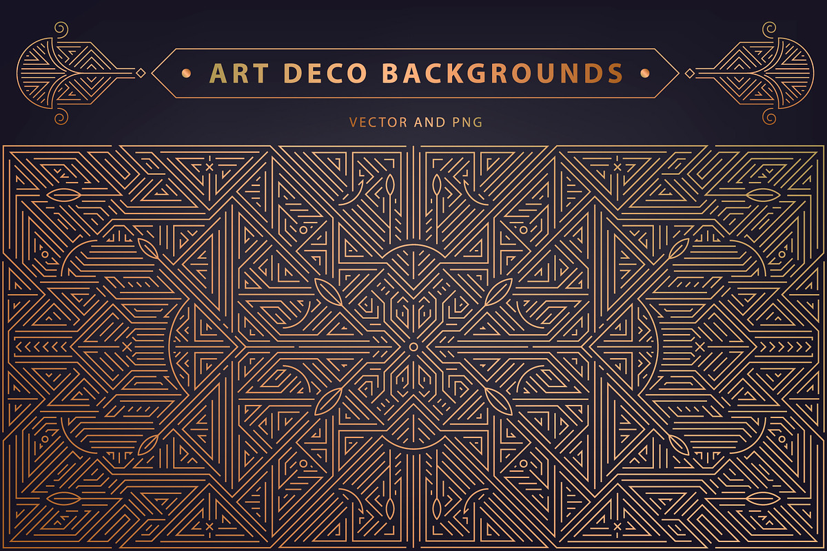Art Deco Geometric Backgrounds, a Pattern Graphic by Marylia (Photo 1 of 12)