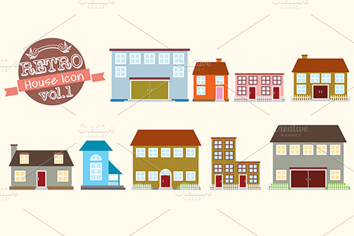 Retro House Icon Vol 1, an Icon by VectorCat