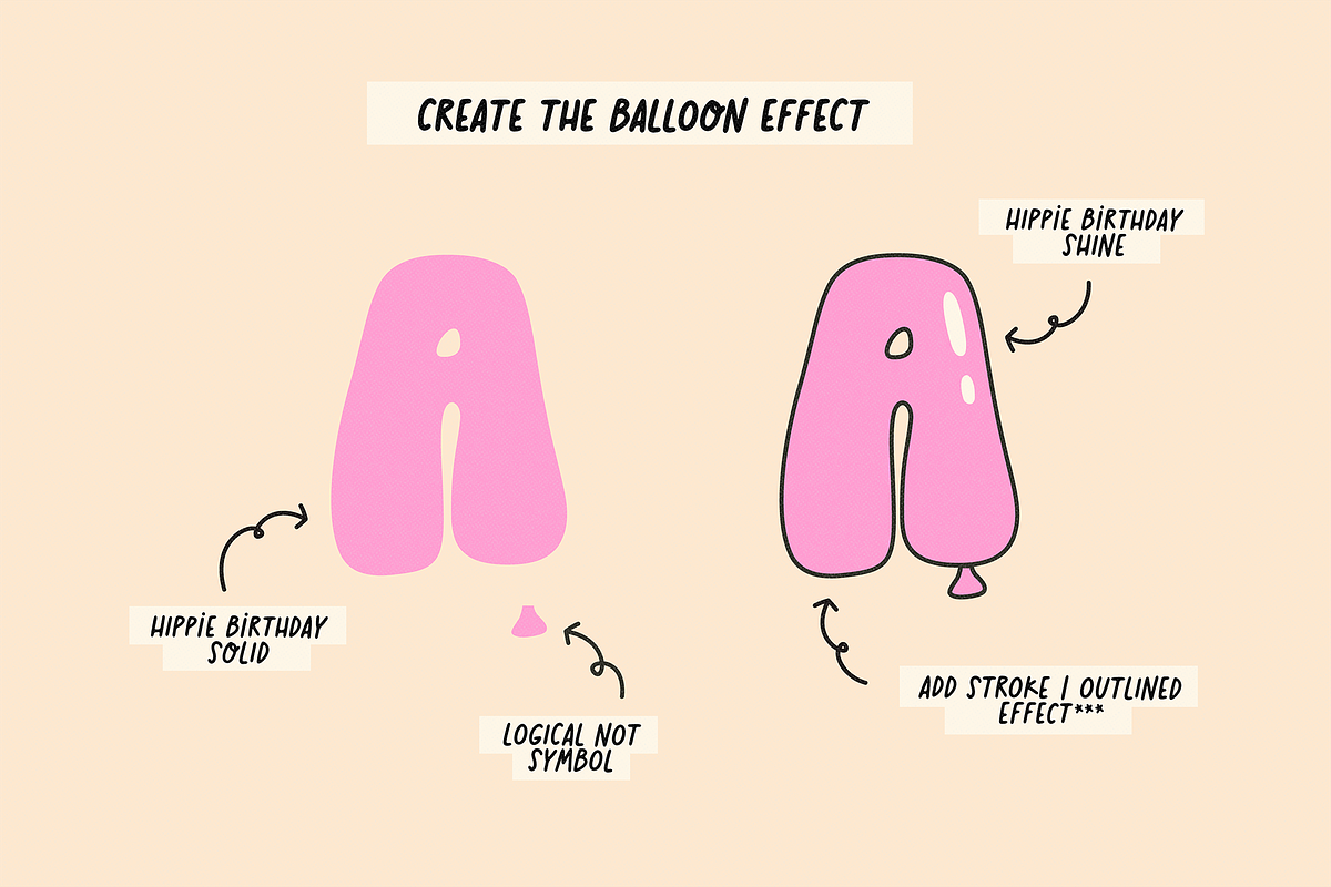 HIPPIE BIRTHDAY | Balloon Font, a Handwritten Font by Maria Feliz Fonts (Photo 9 of 10)