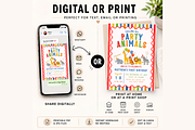 Party Animals First Birthday Invite, an Invitation Template by Melii Designs (Thumbnail 3 of 6)