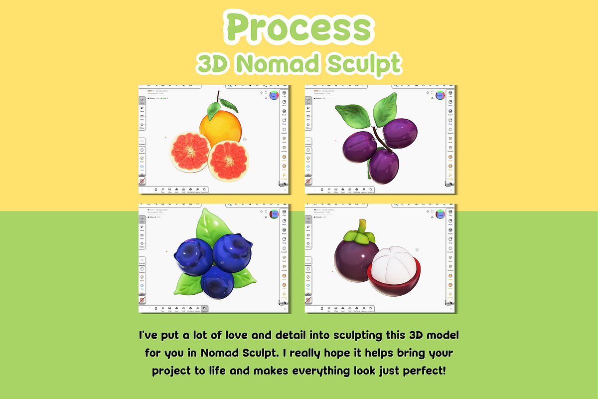 Fresh Fruit 3D 73 Clipart Bundle, a Food Illustration by Eyestudio (Photo 4 of 8)