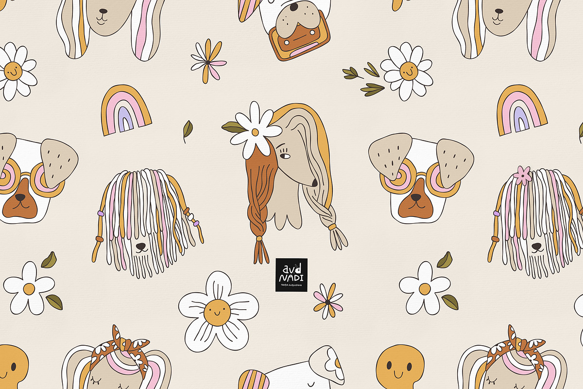 Groovy dogs collection, an Animal Illustration by avdnadi (Photo 10 of 10)