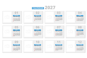 Yearly wall calendar pages. Simple, a Finance Illustration by YummyBuum