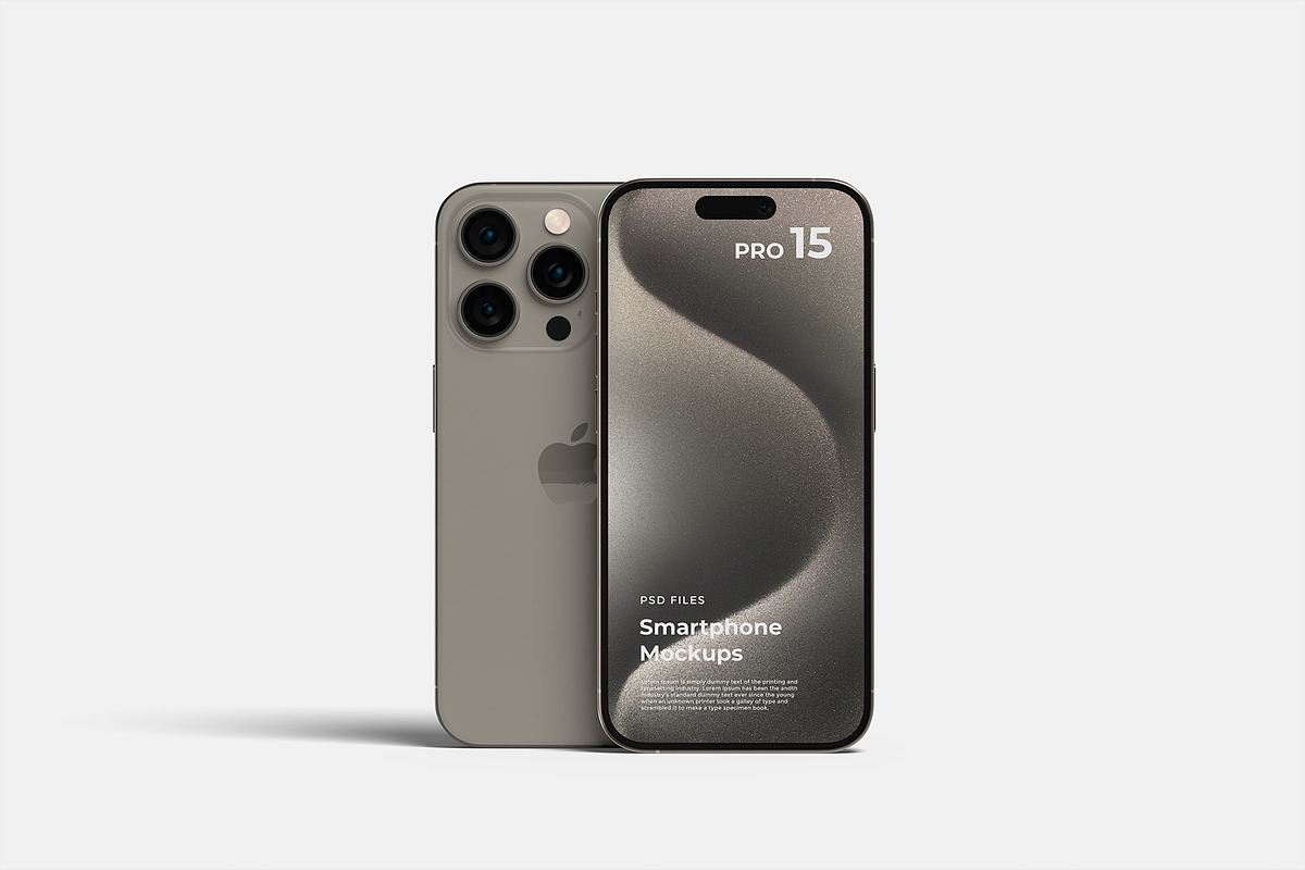 iPhone 15 Pro Mockup, an iPhone Mockup by graphicpages (Photo 4 of 19)