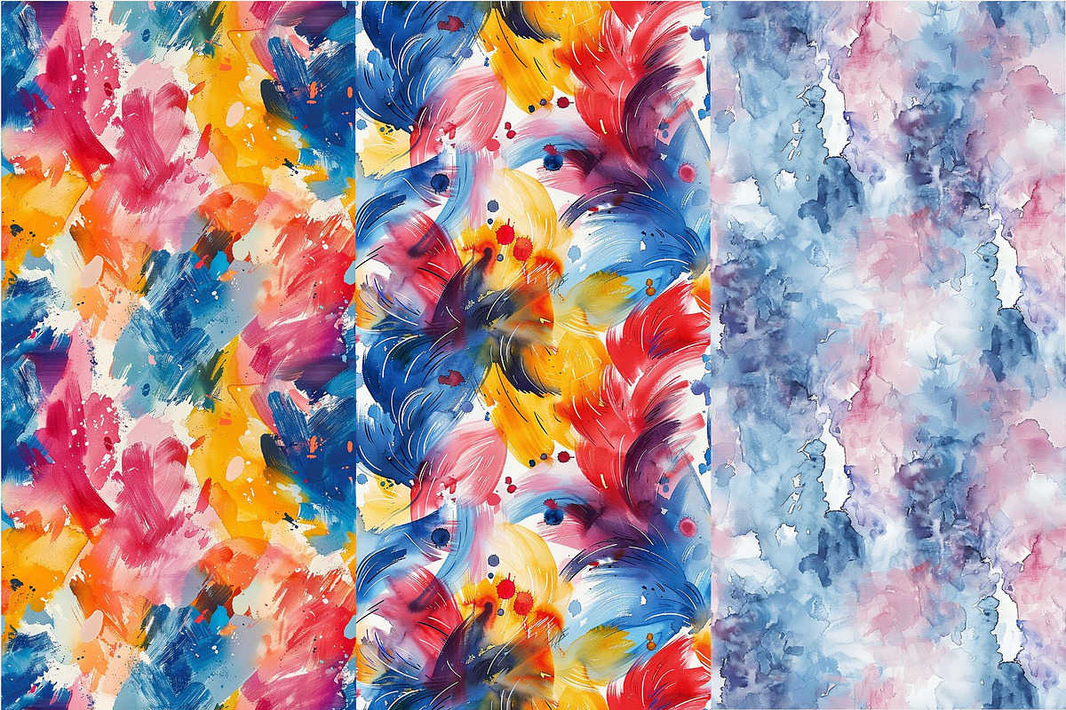 15 Abstract Watercolor Patterns, a Pattern Graphic by Inknfolly (Photo 3 of 7)