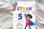 Superhero Birthday Invitation, an Invitation Template by heynomi (Thumbnail 6 of 19)
