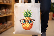 Watercolor Cute Pineapple Clipart, a Seasonal Illustration by Rose Art (Thumbnail 6 of 7)