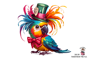 Quirky Parrot PNG Clipart Bundle, a Graphic by Clipart Bloom (Thumbnail 10 of 15)