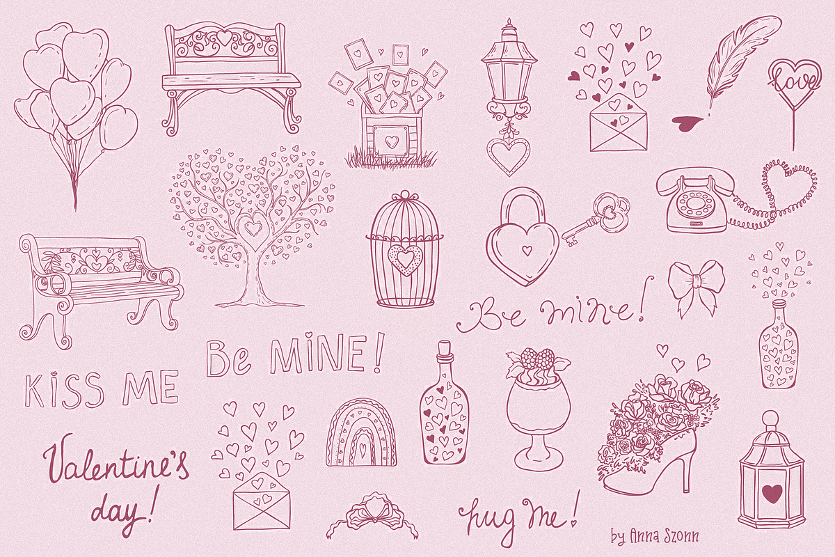 Whimsical Romance. Hand-Drawn Doodle, an Object Graphic by Designwork (Photo 5 of 11)