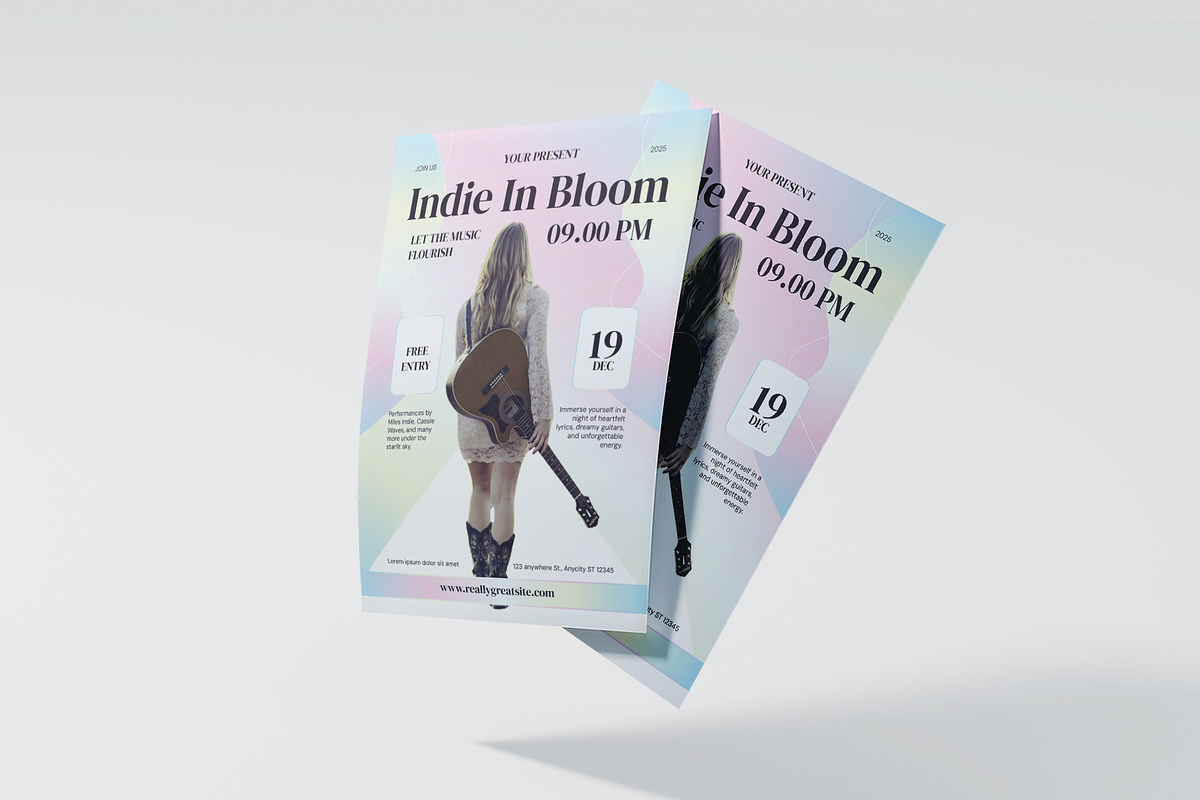 Dreamy Pastel Indie Concert Music, a Flyer Template by Artnivora.Std