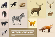 Set of Polygonal Animals, an Animal Illustration by blauananas (Thumbnail 3 of 7)