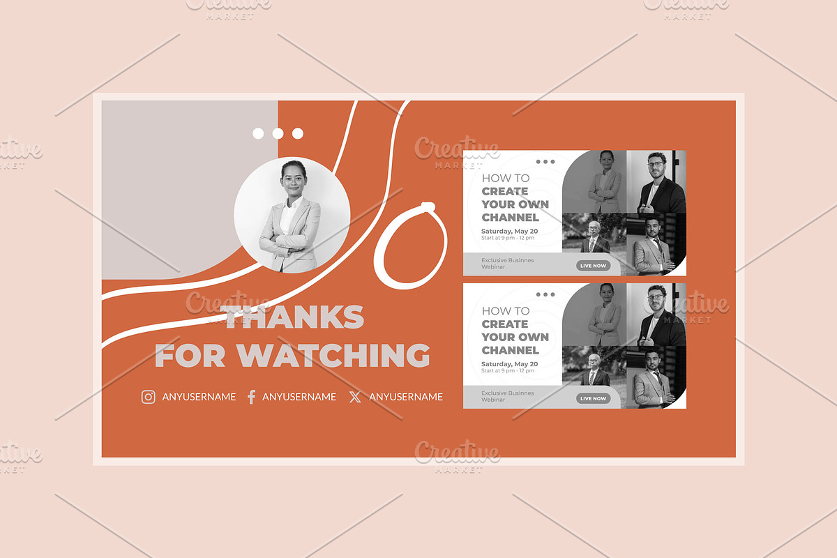 Youtube Banner Template Design, a Social Media Template by hekenostudio (Photo 7 of 8)