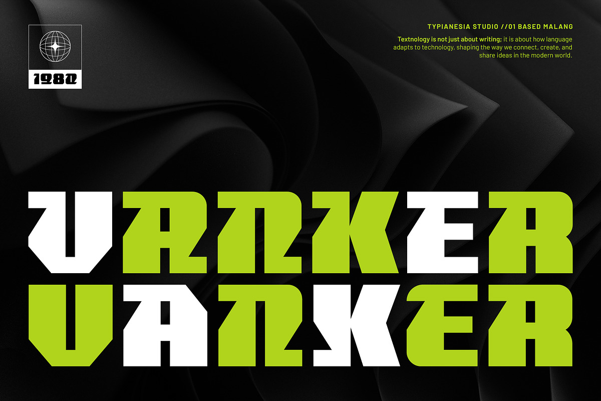 Vanker - Modern Futuristic Scifi, a Sans Serif Font by Typia Nesia (Photo 1 of 12)