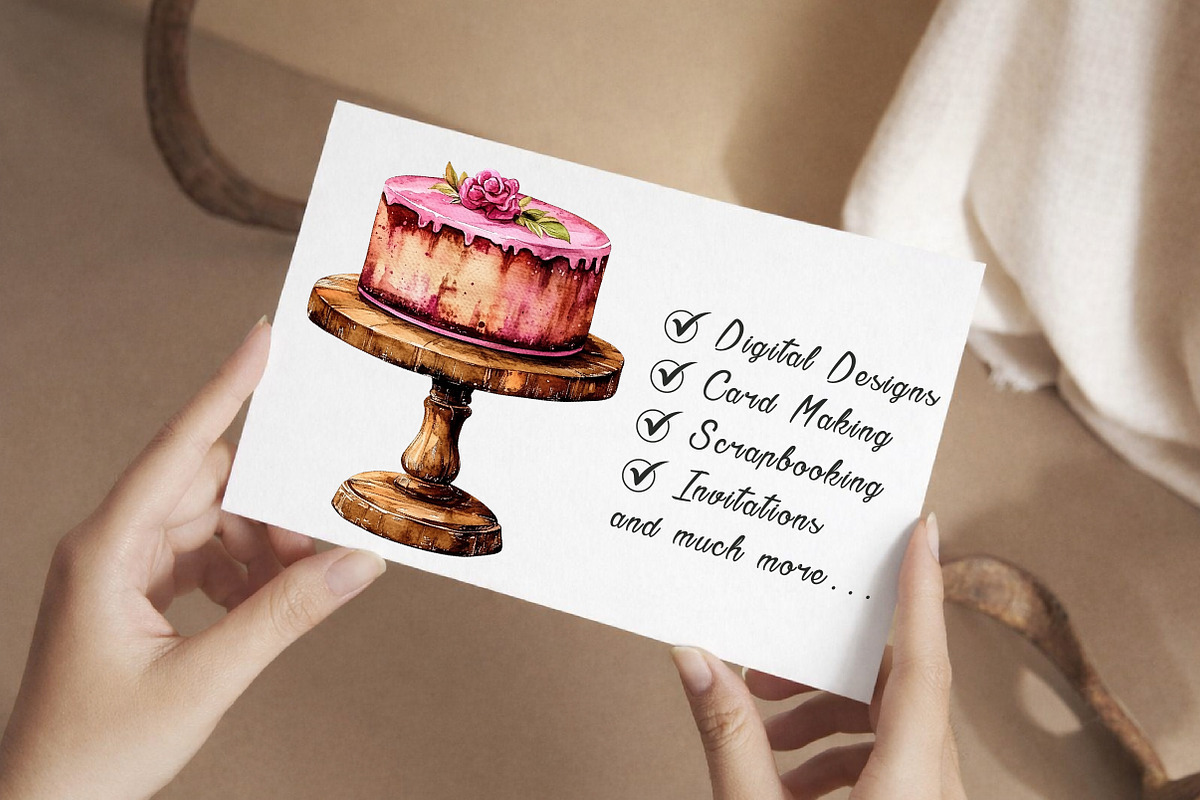 Watercolor Cake Clipart, an Illustration by Libby Wishes (Photo 2 of 5)