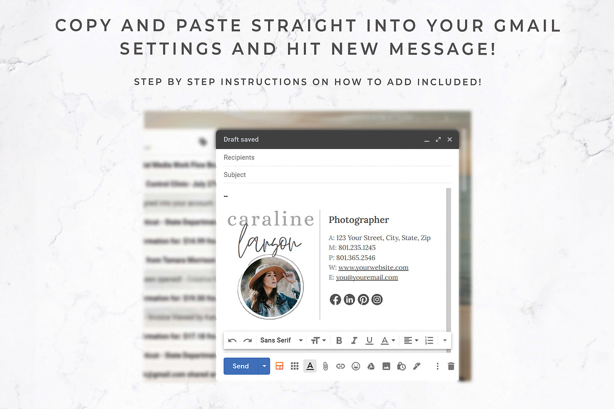Email Signature | Canva + Gmail, a Templates & Theme by Thirty One Palms Studio (Photo 5 of 7)
