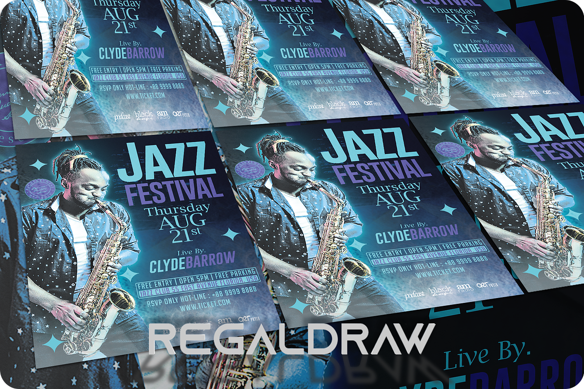 Jazz Festival Flyer, a Flyer Template by regalDRAW (Photo 3 of 3)