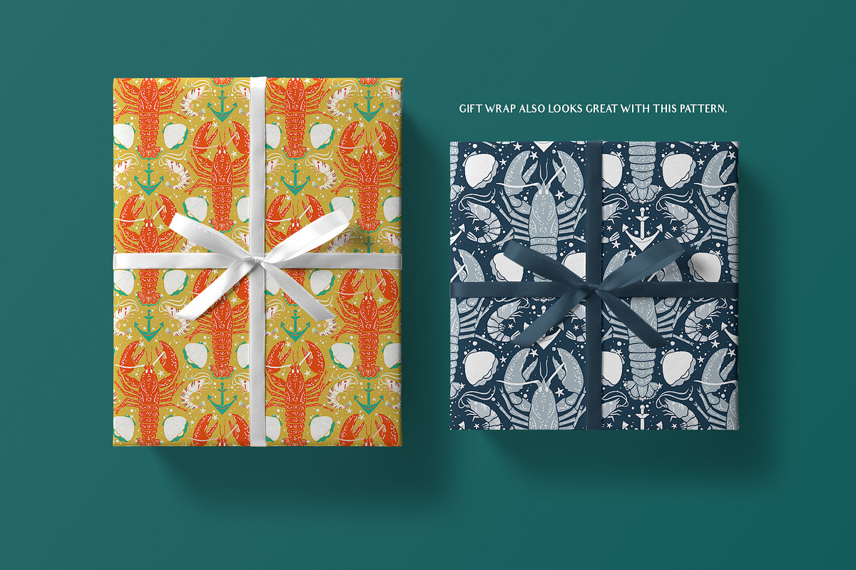 Lobster - Repeat Patterns Collection, a Pattern Graphic by Julia M. Watercolor (Photo 6 of 10)