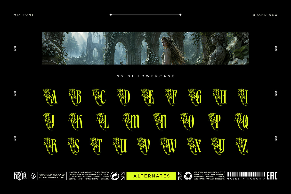 Majesty Rosaria Typeface, a Blackletter Font by alit design (Photo 3 of 20)