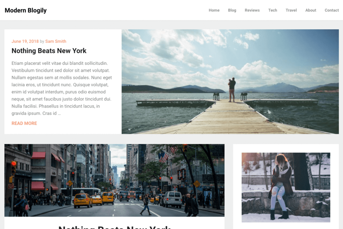 Modern Blogily, a WordPress Template by SuperbThemes