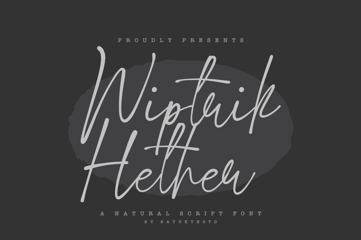 Wiptrik Hether – Natural Script Font, a Script Font by Bayuktx (Photo 1 of 8)
