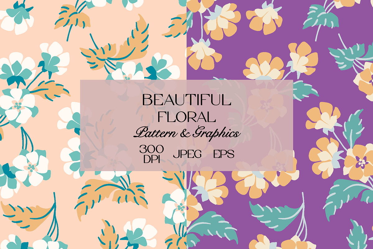 Tropical Floral Pattern Bundle, a Pattern Graphic by StudioGlouna (Photo 1 of 9)