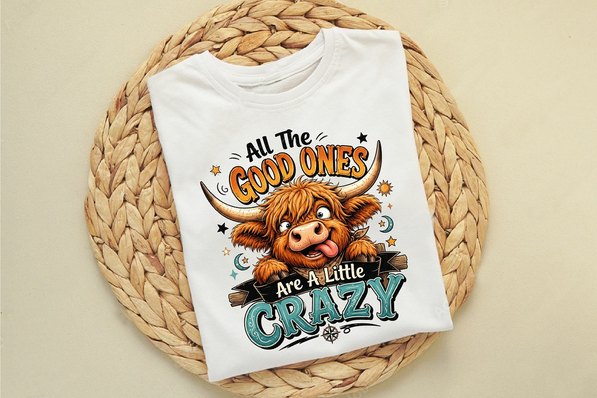 Funny Crazy Highland Cow Sarcastic, a Seasonal Illustration by designcity5 (Photo 2 of 4)