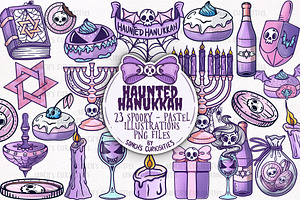 Haunted Hanukkah - Pastel Goth PNG