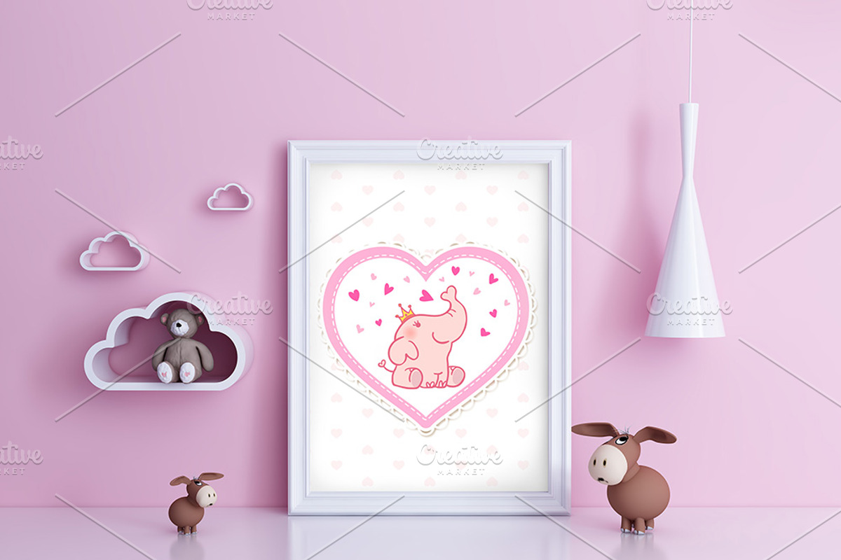 Kids Room Frame Mockups, a Print Template by Milan Mockup (Photo 3 of 6)