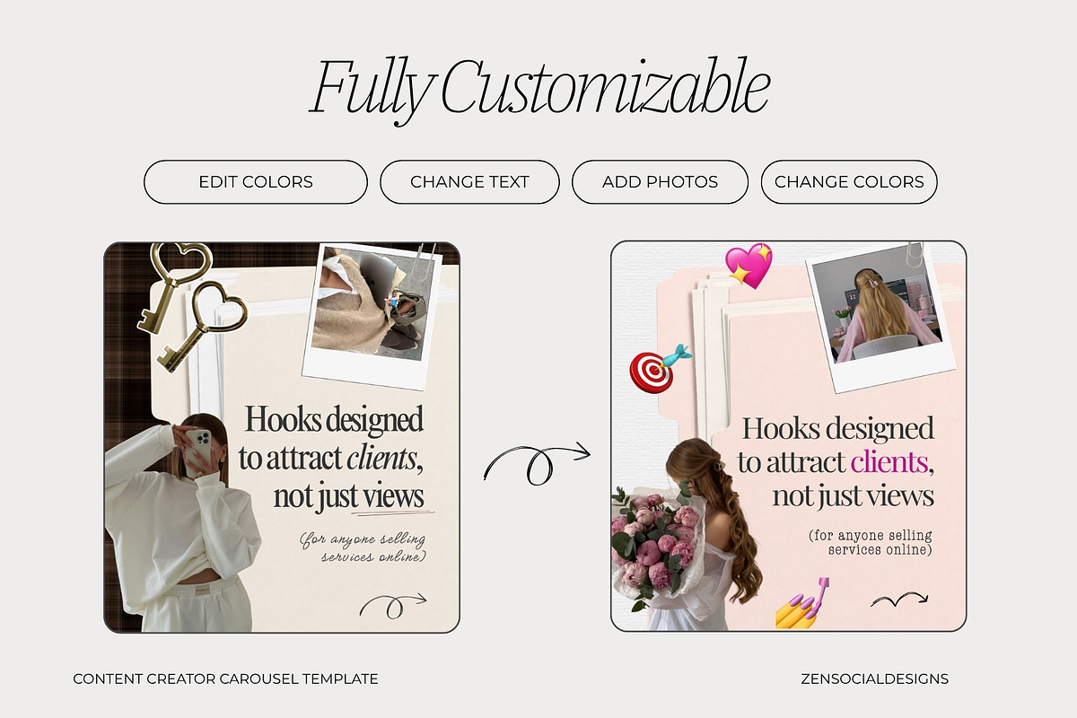 Content Creator Carousel Templates, a Social Media Template by ZenSocialDesigns (Photo 6 of 9)