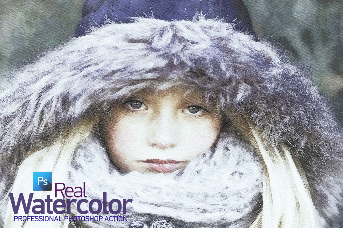 Real Watercolor - Photoshop Action, an Action Add-On by Creative Graphics