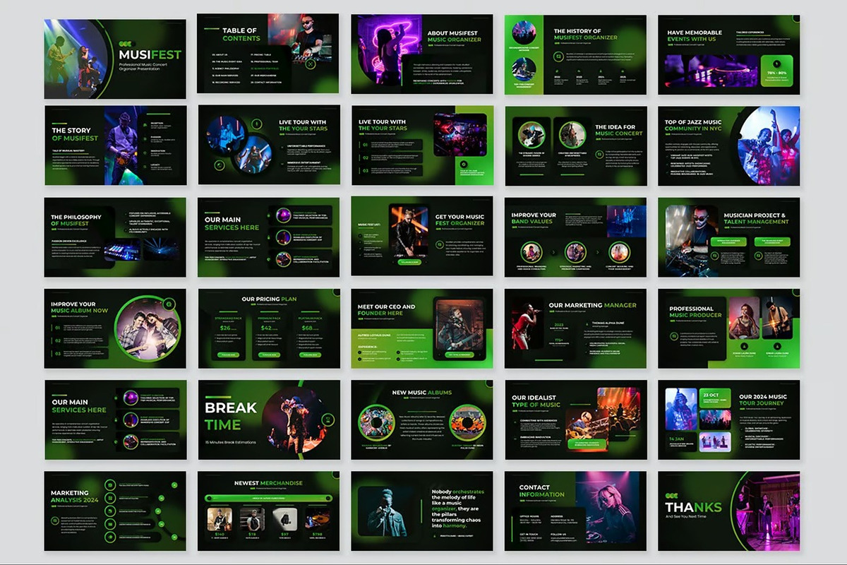 Music Concert Powerpoint Templates, a Presentation Template by Fit-tee (Photo 5 of 10)