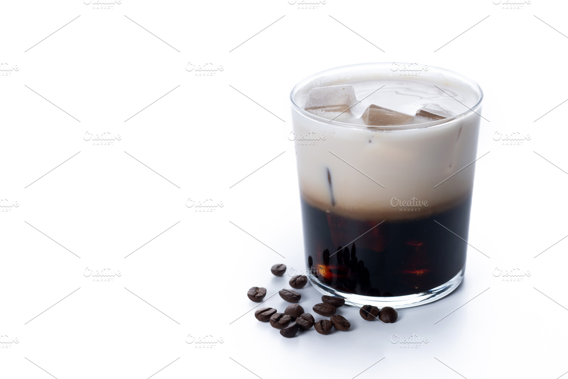 Refreshing Boozy White Russian Cocktail with Vodka and Cream, a Food & Drink Photo by etorres69