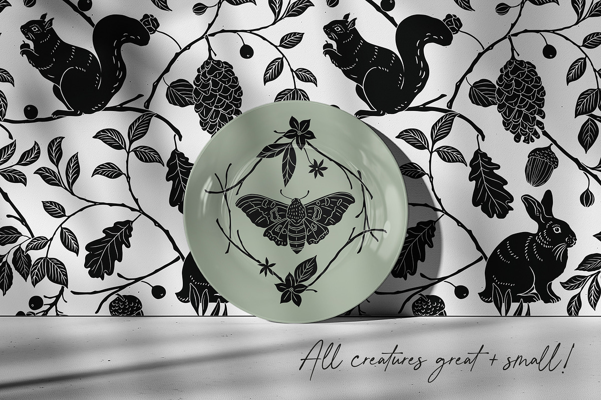 Woodland Shadows Vector Collection, a Decorative Illustration by rouxsupplyco (Photo 7 of 15)
