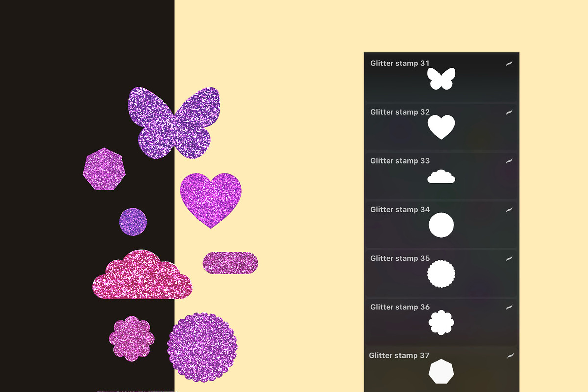 Glitter Brush Procreate Stamp, a Brush Add-On by CraftingOnSunday (Photo 6 of 7)