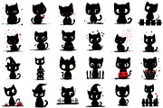 Whimsical Halloween Black Cat Clipar, an Animal Illustration by designcity5 (Thumbnail 2 of 5)