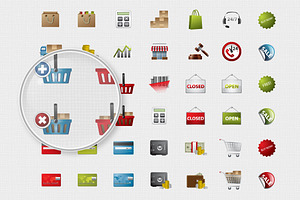 Online store icons