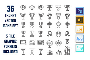 Vector Trophy Icon Set