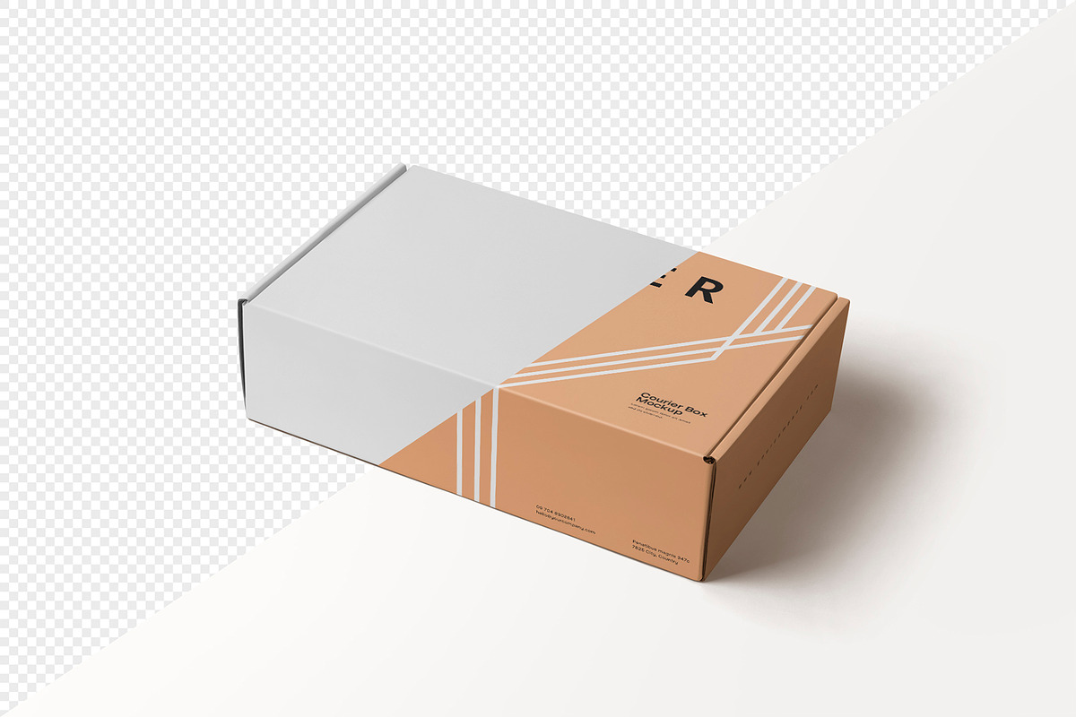 Courier Box Mockup, a Product Mockup by MockupCraft (Photo 2 of 4)