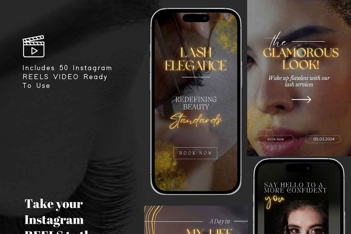 Lashes Instagram Video Reels, a Social Media Template by design4social (Photo 6 of 9)