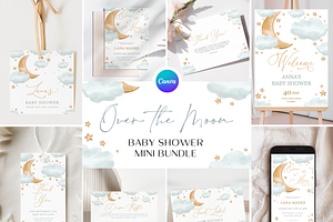 Moon and Stars Invitation Bundle, an Invitation Template by Digital_Mind