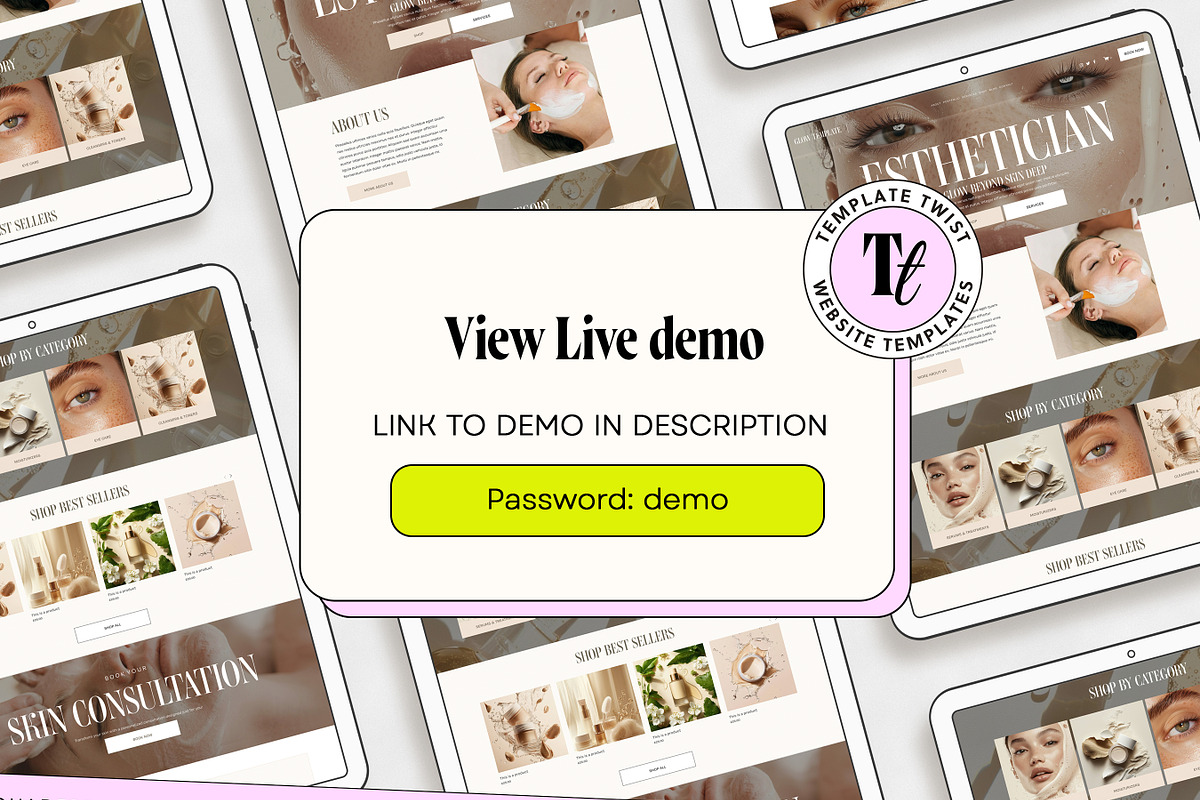Esthetician Website Template, a Squarespace Template by Template Twist Shop (Photo 3 of 10)