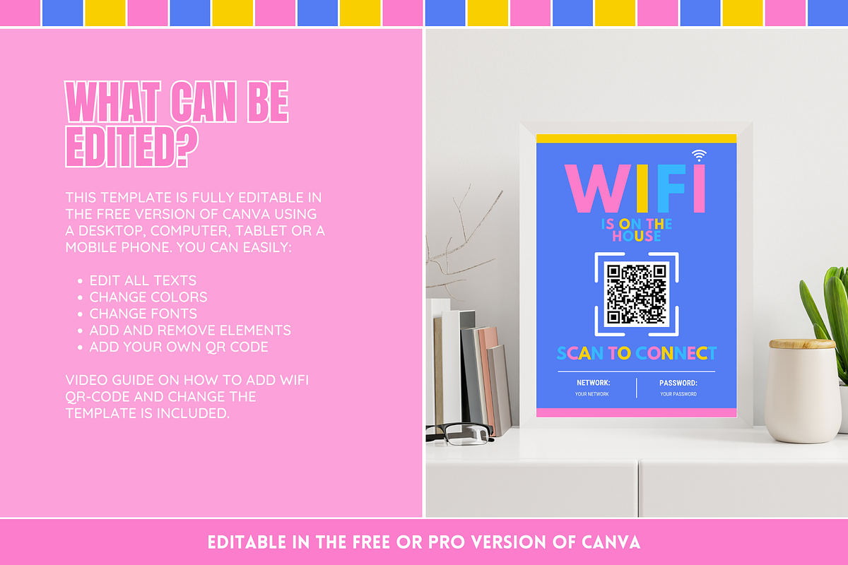 WiFi QR Code Sign - Colorful, a Flyer Template by SunshineStudioBoutique (Photo 3 of 10)