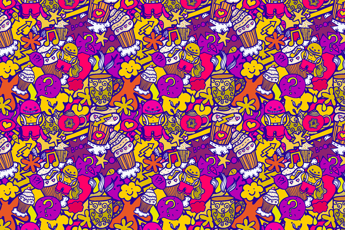 Funny seamless pattern., a Pattern Graphic by Little A (Aigul)