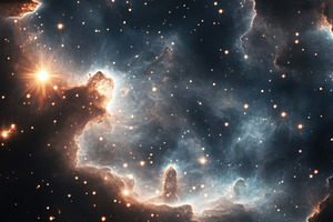 Cosmic nebula revealing bright stars, a Photo by Beautiful things