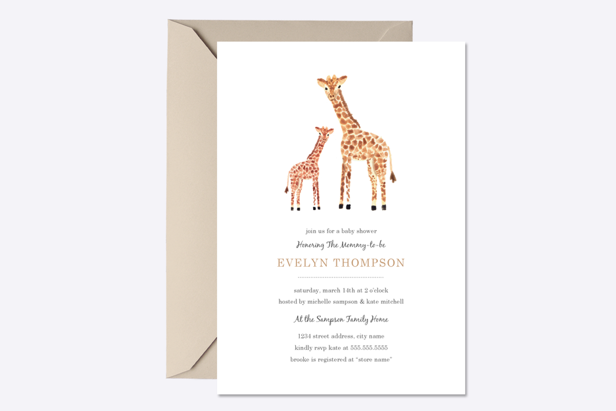 Giraffe Baby Shower Invite, an Invitation Template by origamiprints (Photo 1 of 2)